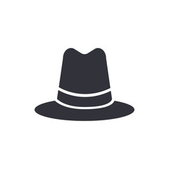 Fedora solid icons, minimalist vector illustration ,simple transparent graphic element .Isolated on white background