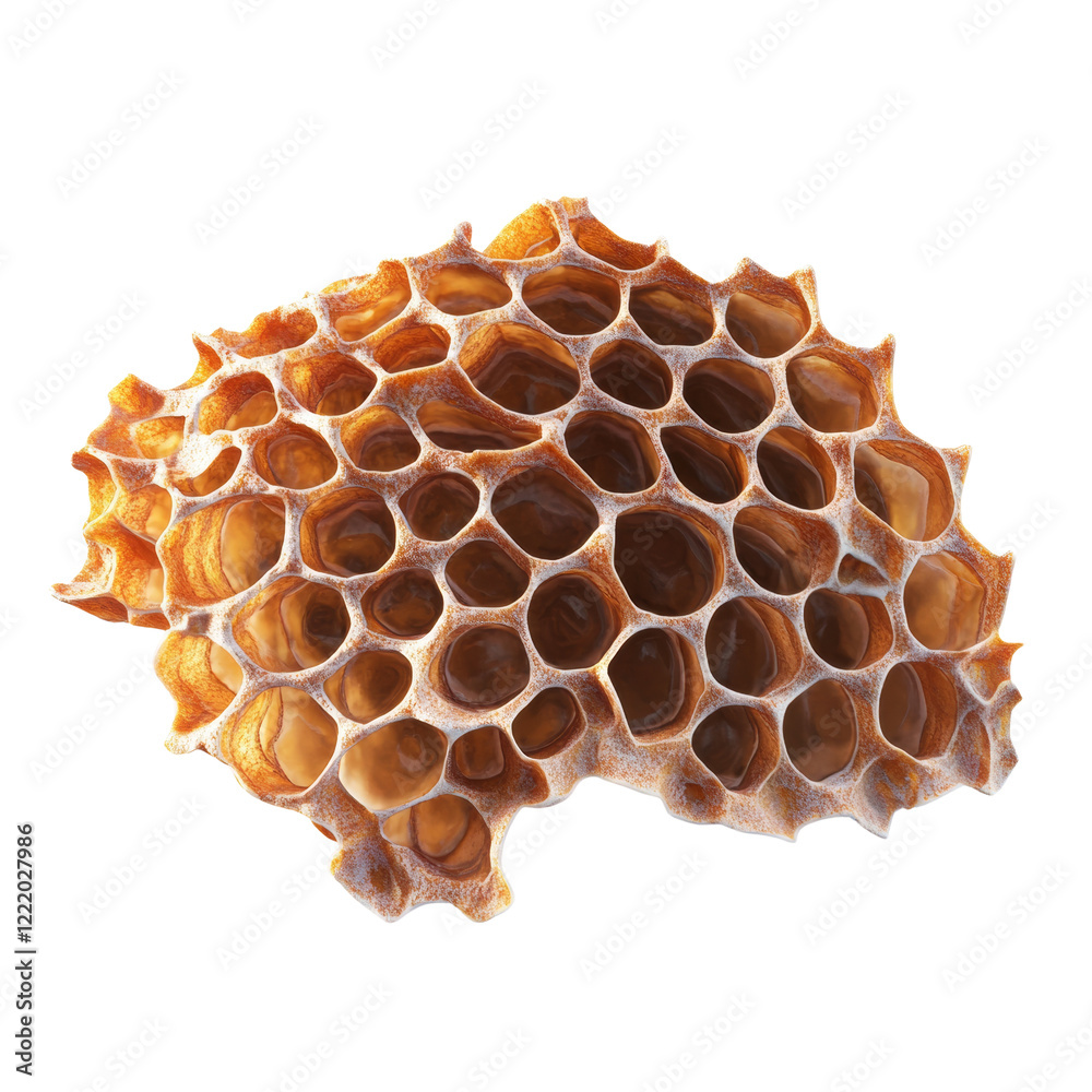 Leinwandbilder a close-up image of a section of honeycomb with remnants of honey visible within the cells.