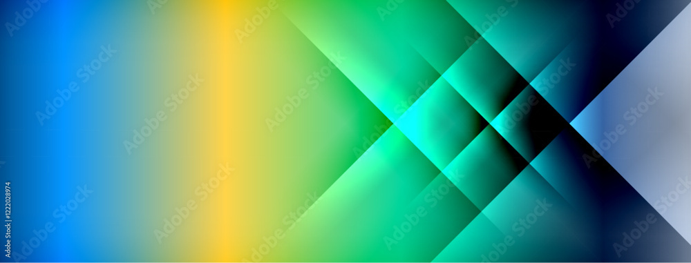 Poster Dynamic shadow lines with gradient colors geometric background