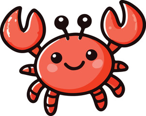 Playful marine animal stickers, crab