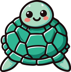 Playful marine animal stickers, turtle