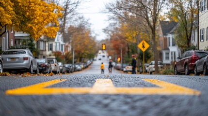Autumnal Street Scene: A Day in the Neighborhood