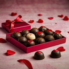 chocolate candies in a box