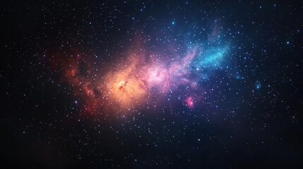 Vibrant Nebula in a Starry Night Sky