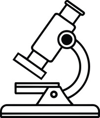 Modern Microscope silhouette vector illustration, Microscope line art vector, Microscope isolated vector icon design