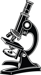 Modern Microscope silhouette vector illustration, Microscope line art vector, Microscope isolated vector icon design