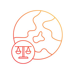 Global Laws gradient  icon with white background vector stock illustration