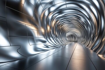 Metallic surface patterns with gradients, 3D render, Generative AI