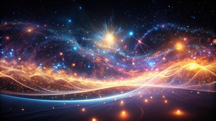 Fototapeta premium Celestial Waves of Light and Stardust Across a Cosmic Landscape