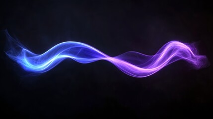 Colorful Wave of Light on a Dark Background Creating Ethereal Effect