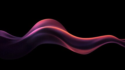 Abstract Wave Form with Vibrant Colors on Black Background