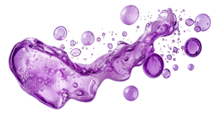 Purple bubbles on transparent background
