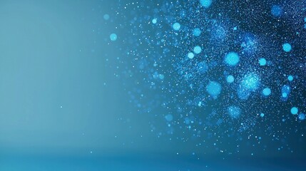 Fototapeta premium Blue Glitter Particles Abstract Background