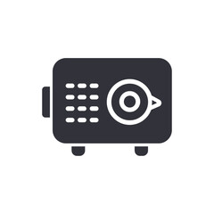 Safe box solid icons, minimalist vector illustration ,simple transparent graphic element .Isolated on white background