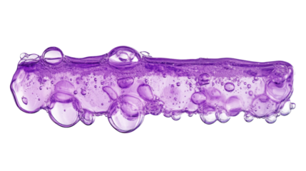 Purple bubbles on transparent background