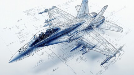 Blueprint Fighter Jet:  A Detailed Engineering Design