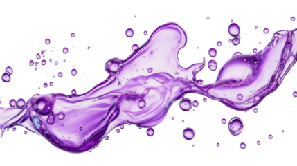 Purple bubbles on transparent background