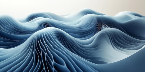 abstract blue background with waves, Generative AI