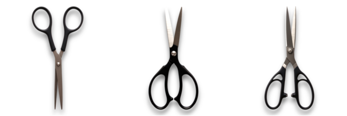 Isolated scissors on a transparent background, perfect for cutting tasks