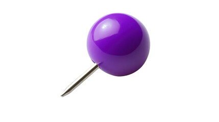 Purple pin on transparent background