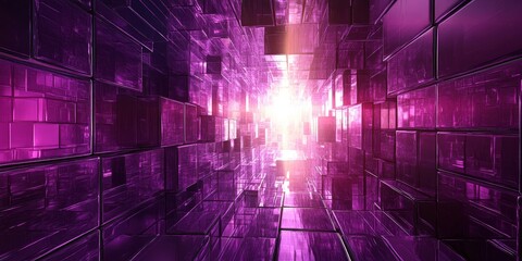 Obraz premium Abstract purple cubes, dynamic design, 3d render, Generative AI
