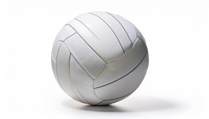 White Volleyball Isolated on White Background