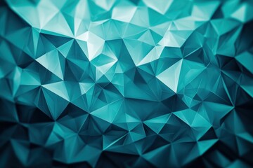Obraz premium Abstract teal low-poly background.