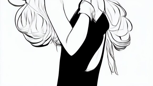 Charming character in elegant outfit poses thoughtfully against simple background