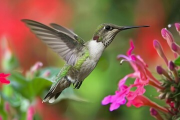 Fototapeta premium Hummingbird symbolism is seen as a sign of pending death but also a reminder that death isn't the end and is instead the beginning of eternity, 