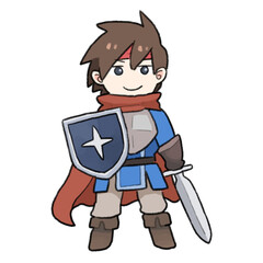 剣と盾を持った勇者のイラスト