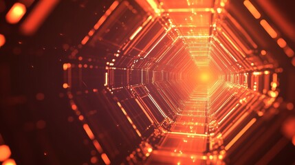 Futuristic abstract hexagonal technology background with digital grid and glowing blue elements – hi-tech science and energy concept


