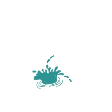 Liquid water splash cartoon shape animation . waterdrop animation. 