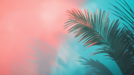 Fototapeta premium Abstract, grainy light across a blush-teal backdrop