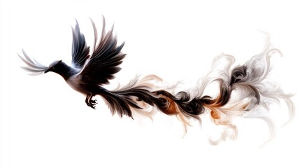 Fototapeta premium Abstract Bird in Flight: A Symphony of Colors and Motion