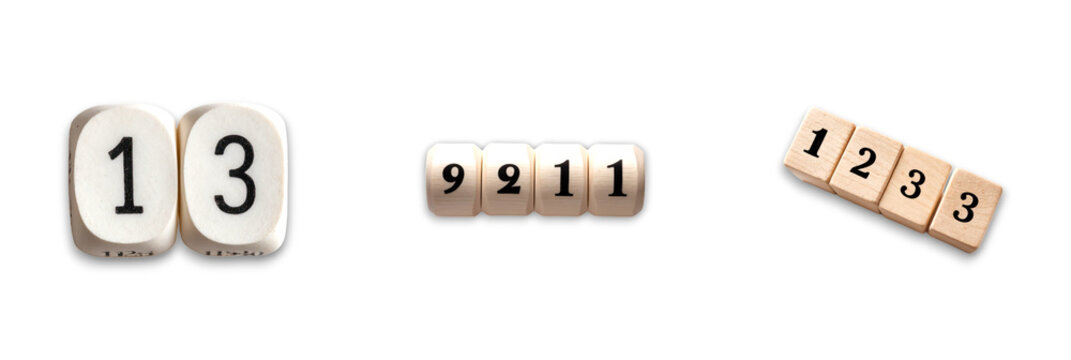 Isolated numbers on transparent background displaying counting values