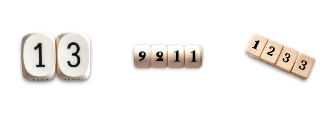 Isolated numbers on transparent background displaying counting values