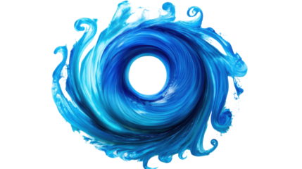 Blue  abstract shape on transparent background