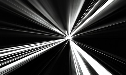 Fototapeta premium Abstract black and white light speed streaks background for website or presentation