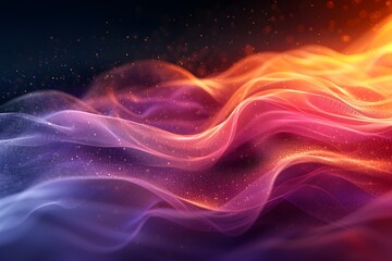 A close up of a colorful wave on a black background