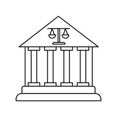 Court  line  icon with white background vector stock illustration