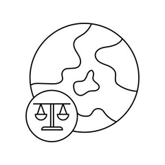 Global Laws line  icon with white background vector stock illustration