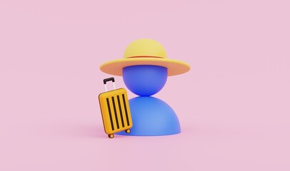 Summer vacation travel concept. 3D illustration.