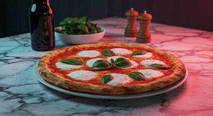 Delicious Margherita Pizza with Fresh Basil and Mozzarella