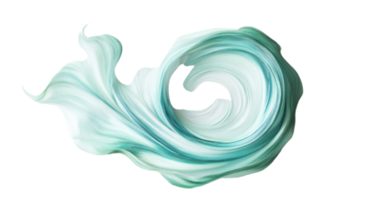 Green abstract shape on transparent background