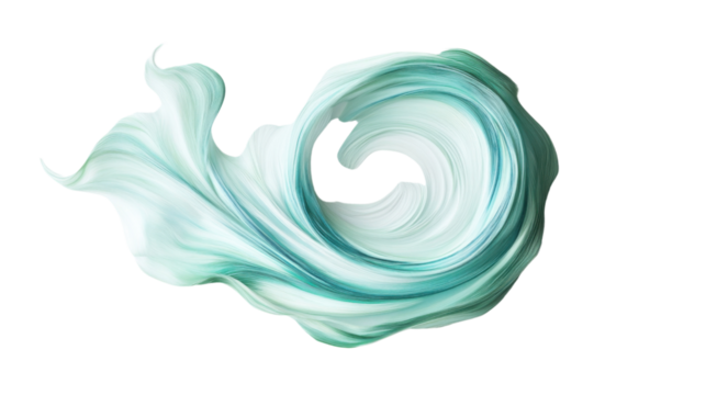 Green abstract shape on transparent background - Powered by Adobe