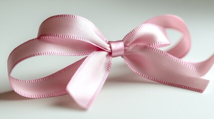 Delicate Pink Satin Ribbon Bow: A Symbol of Elegance and Gift-Giving