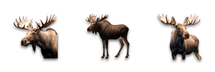 A moose depiction, isolated on a transparent background