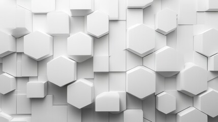 Fototapeta premium Geometric wallpaper with 3D cube effects in monochromatic shades for modern interiors