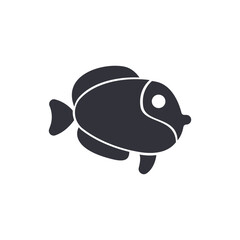Fish solid icons, minimalist vector illustration ,simple transparent graphic element .Isolated on white background