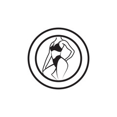 women's underwear logo, bra icon with line